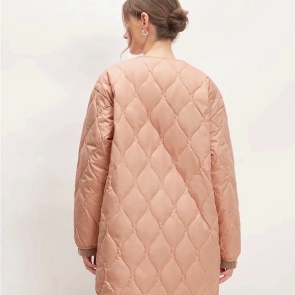 Everlane Pink Quilted Mid-Length Liner Jacket Size Small - Picture 3 of 4
